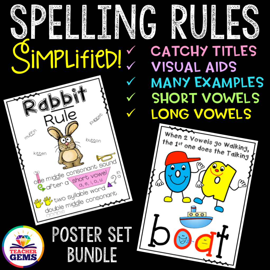 Spelling Rules Poster Set Bundle