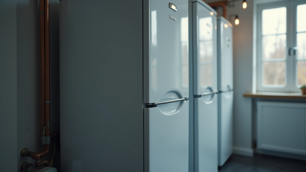 Close-up view of a modern boiler installed in a utility room
