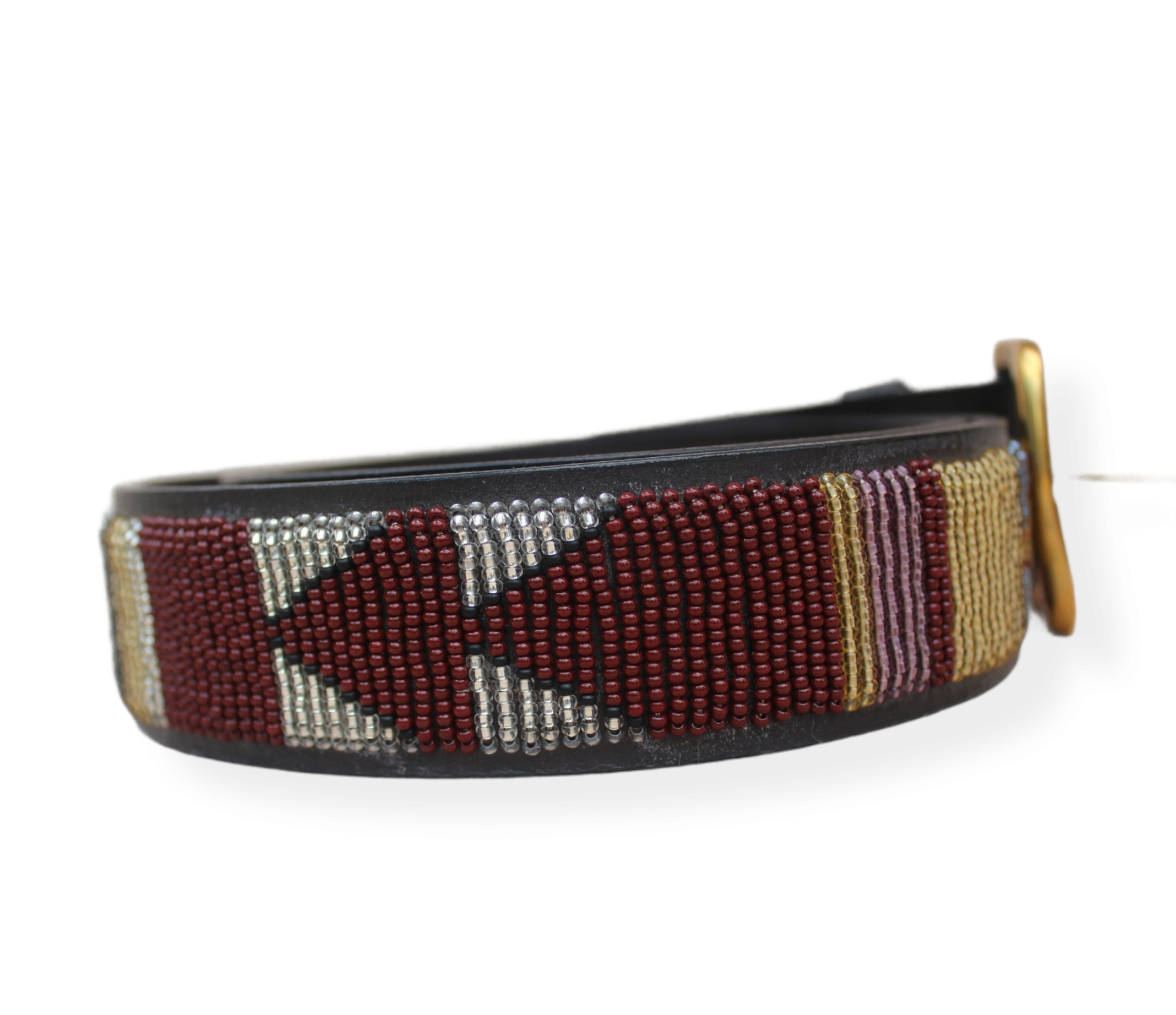 Beaded Leather Belt