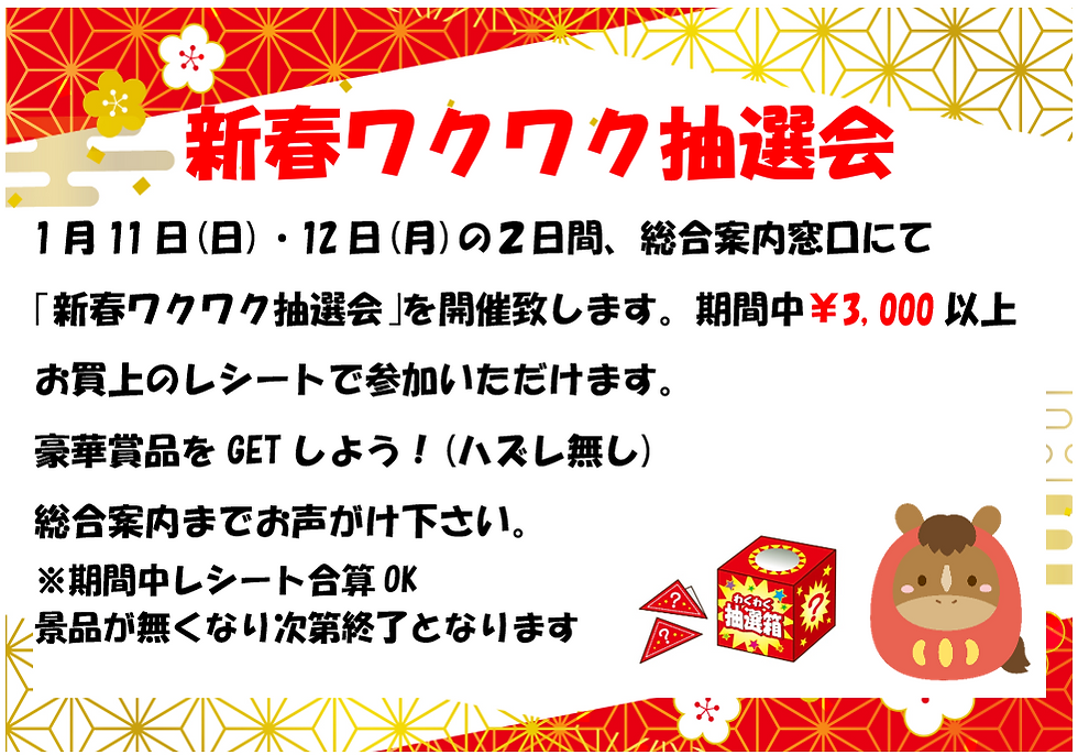 新春ワクワク抽選会開催