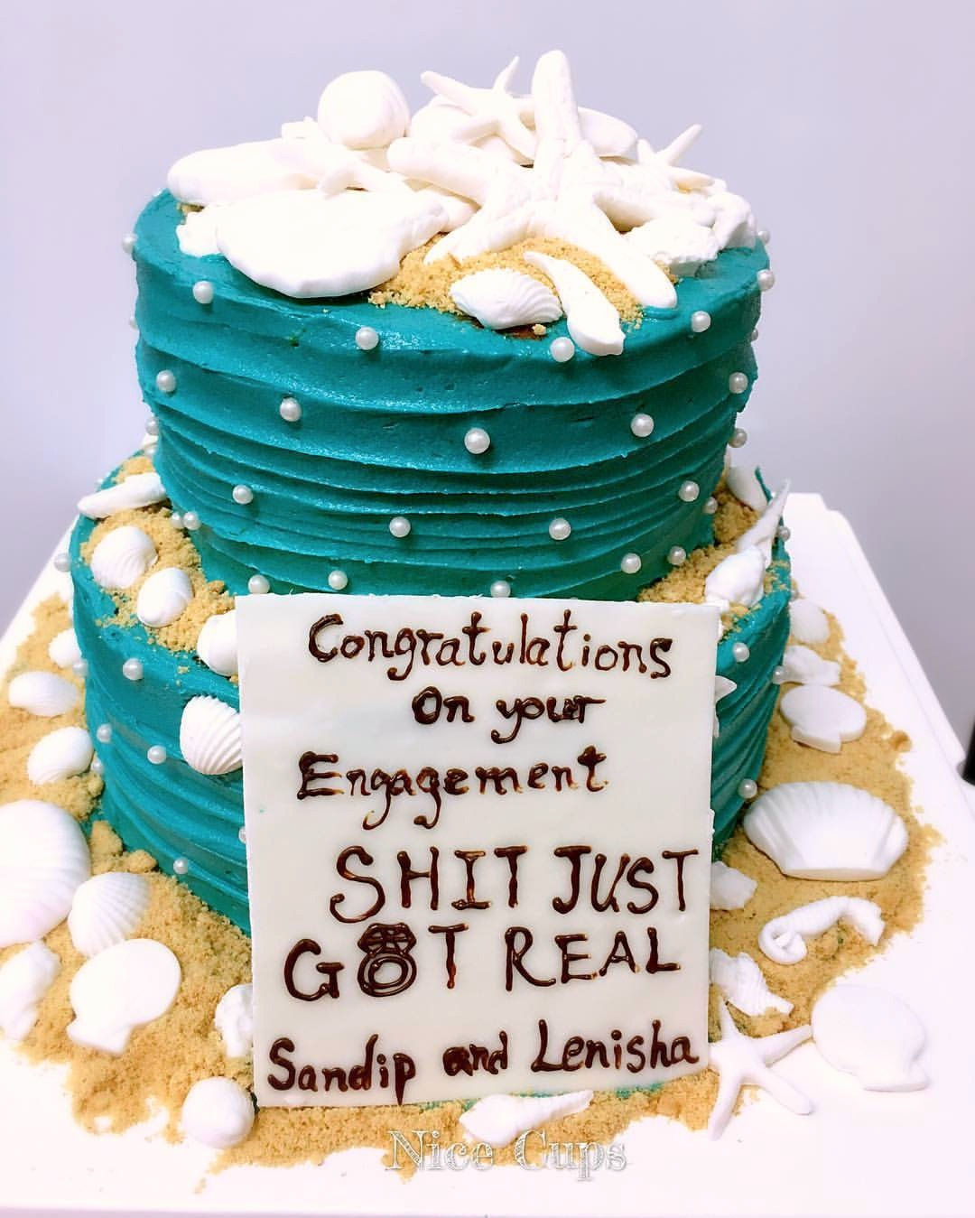 Two tiers Sea Shell cake