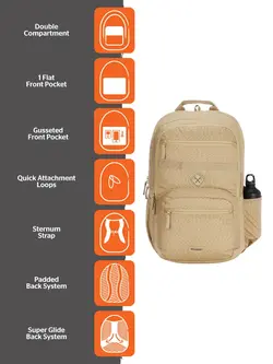 Wildcraft Safara Khaki Tactical 3 Backpack - All-Terrain Versatility with Rain Cover