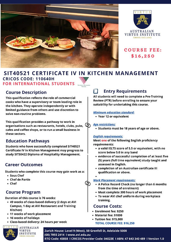 Kitchen Management Avinstitute