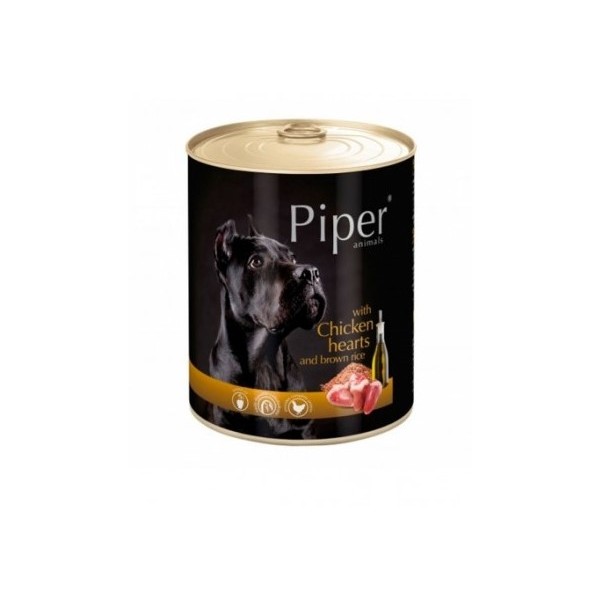Comida húmida Piper Adult - Chicken Hearts and Brown Rice 10 x 150 g