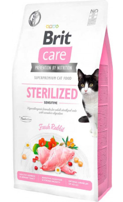 Ração para gato Brit Care Cat Grain Free Sterilised Sensitive Rabbit & Peas 7 kg