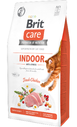 Ração para gatos Brit Care Cat Grain-Free Indoor Anti-Stress Chicken & Peas 7 kg