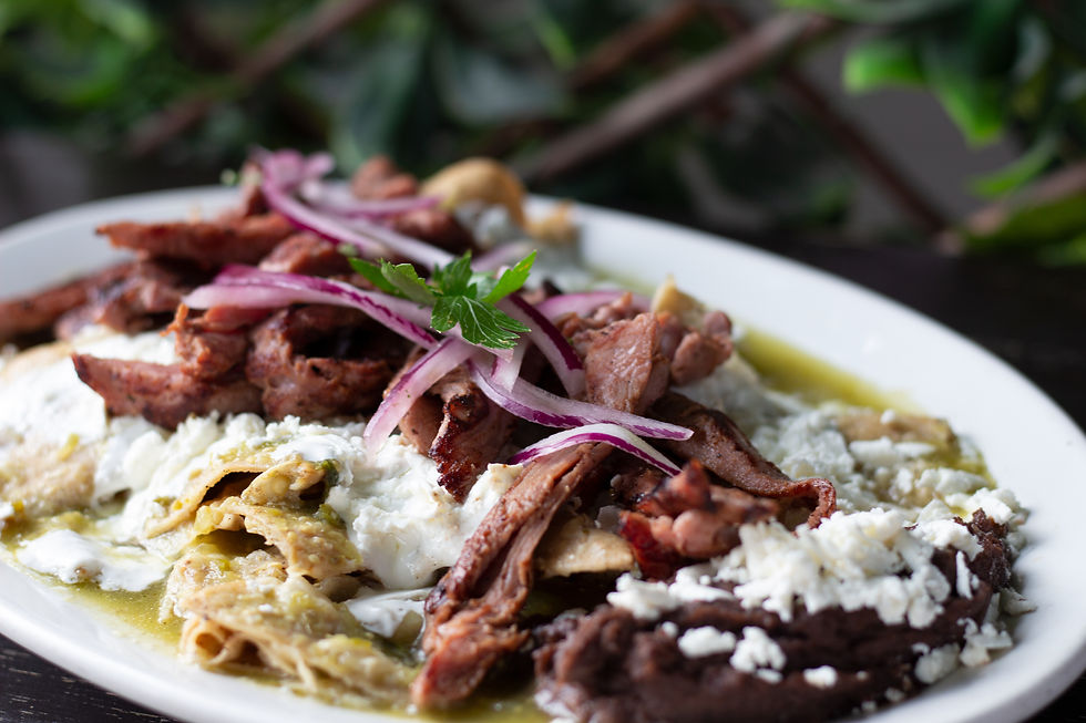 Chilaquiles con tiras de arrachera
