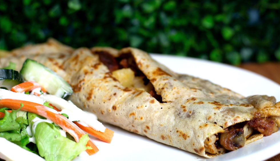 Crepa chorizo c/manchego y piña