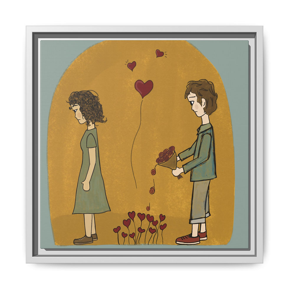 Thumbnail: Love Art Print, Wall Decor for Relationship, Couple's Gift, Framed Canvas
