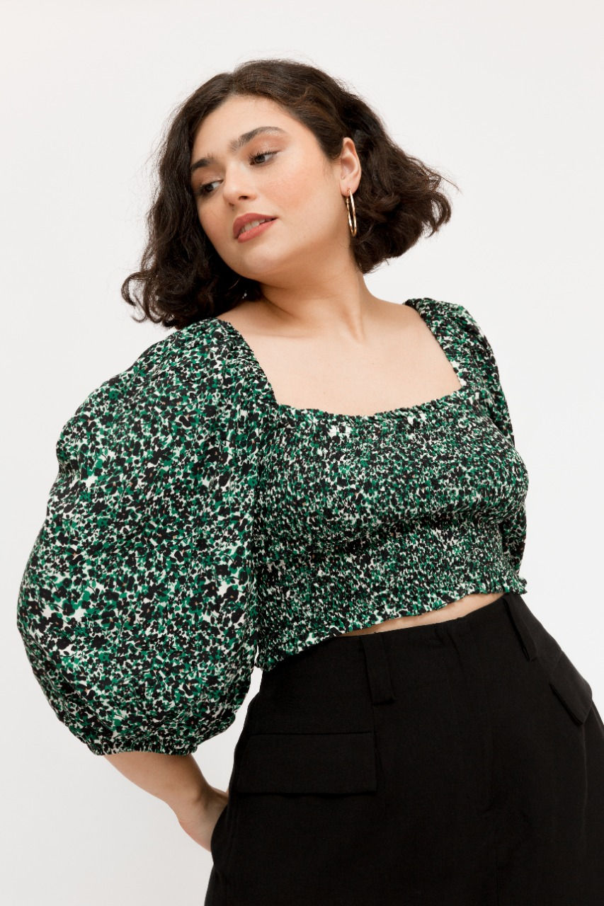 Miniatura: Cropped verde manga bufante