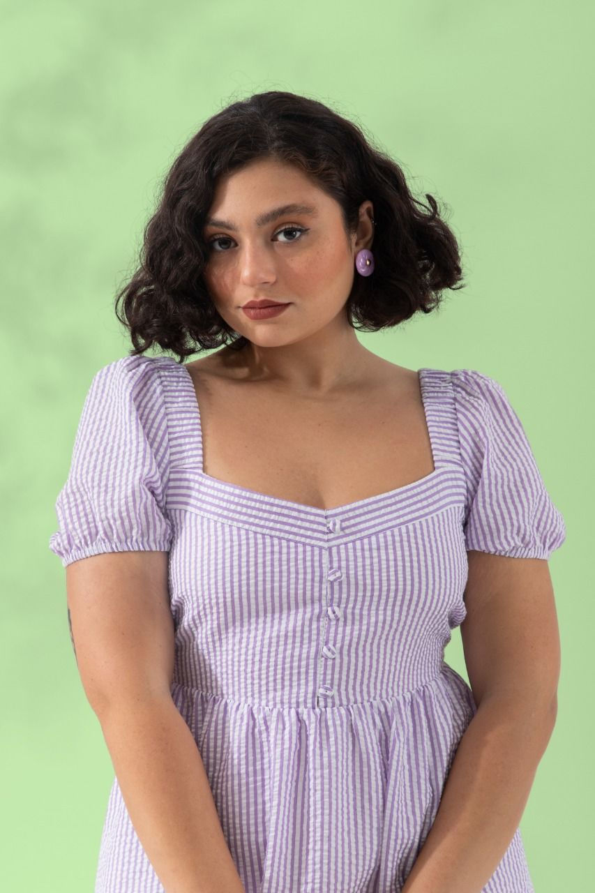 Miniatura: Vestido Lilás com bolso