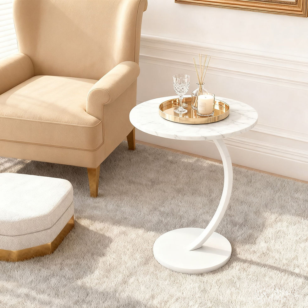 Thumbnail: PinkSheep Small Round Side Table End Table Coffee Table Drink Table