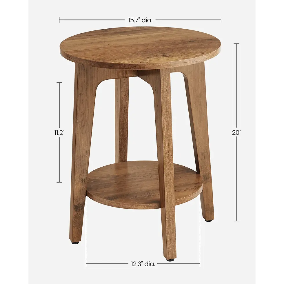 Thumbnail: Round End Table Farmhouse Small Side Table Living Room Corner Table Drink Table
