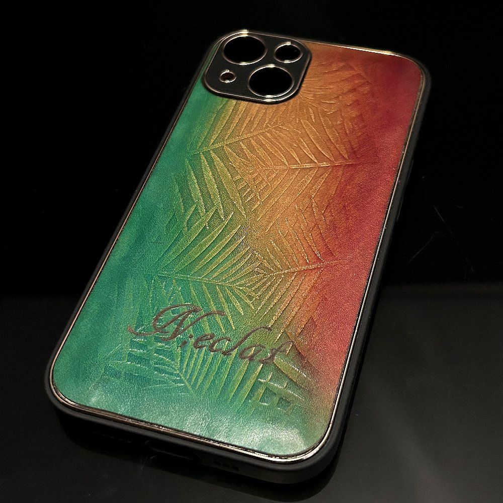 オリジナルメイド １点物　パティーヌ iphone14用ケース ラスタカラー