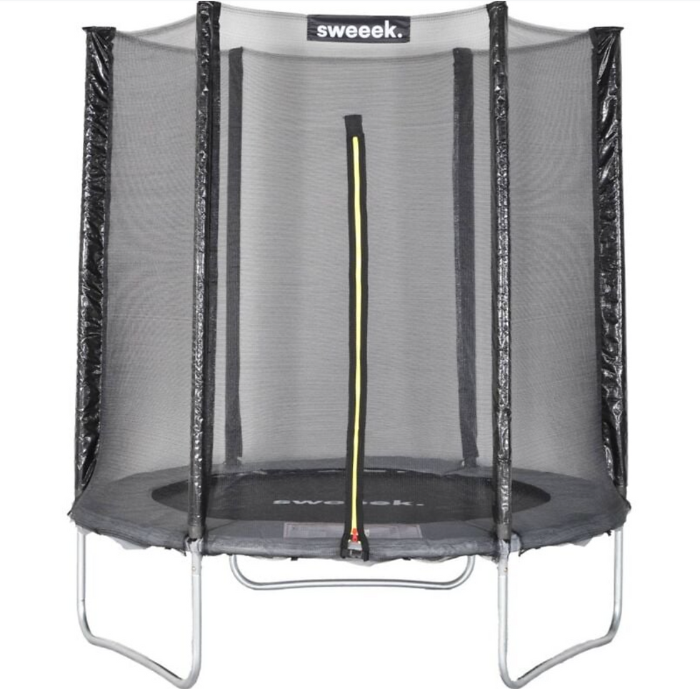 Кръгла батут Ø 180 см, сив, със защитна мрежа - Cassiopée - Батут за градина 2 м