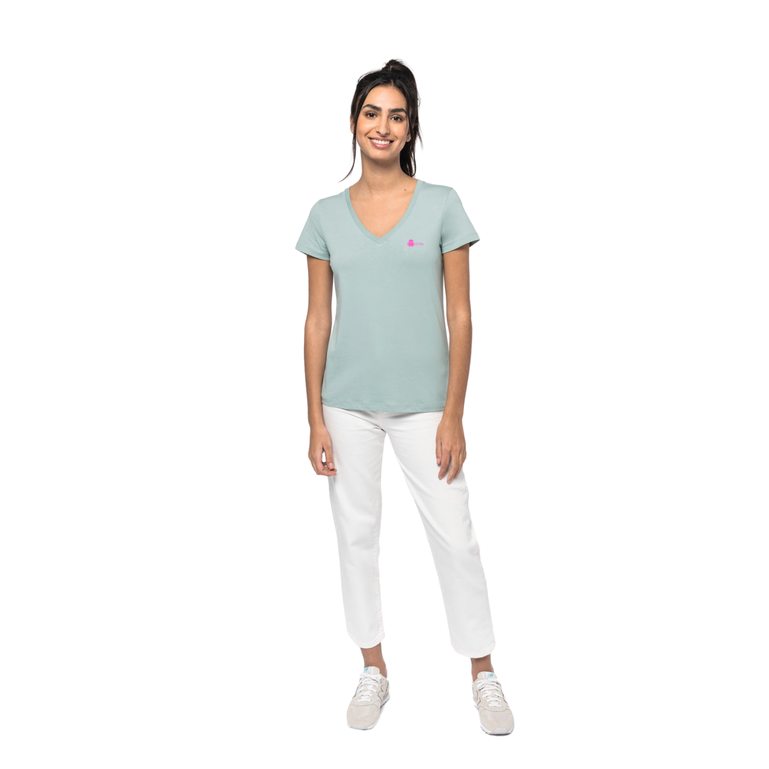 T-shirt col "V" léger écoresponsable - 155gr/m2 - Femme