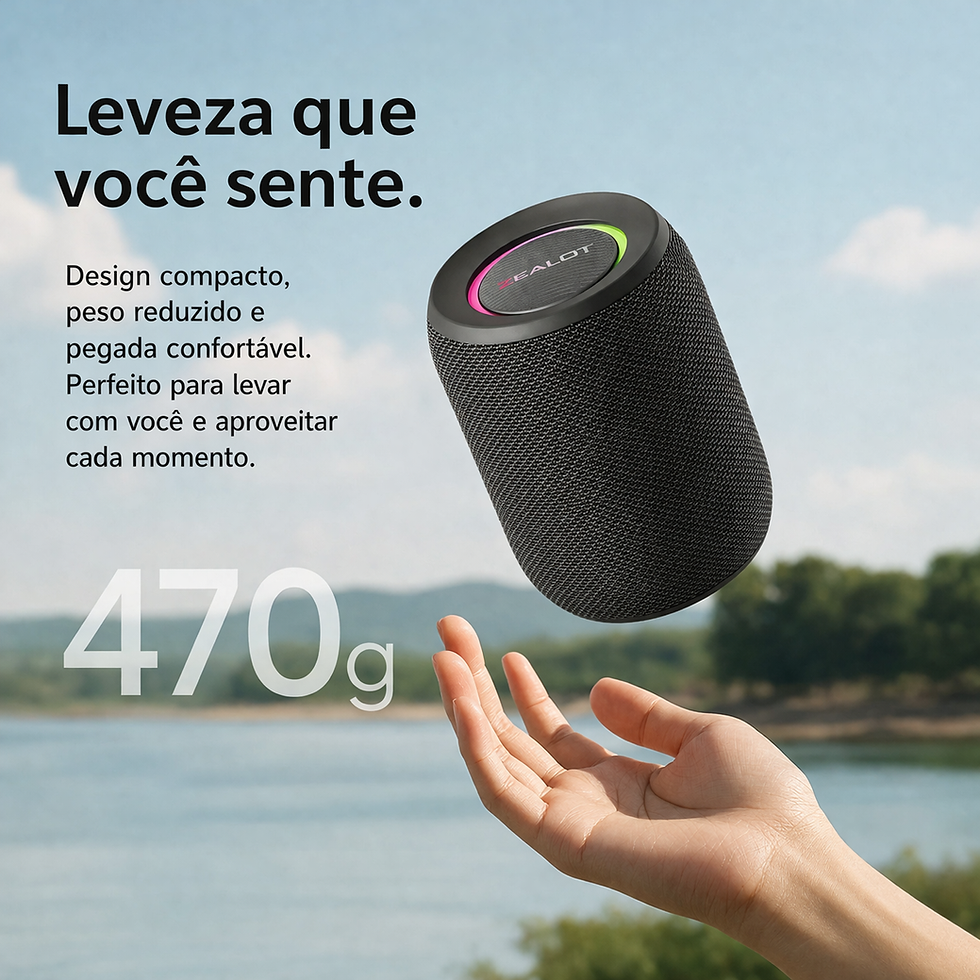 Miniatura: Caixa de Som Bluetooth Zealot S32PRO Sem Fio com Graves Intensos, Luz LED e Alta