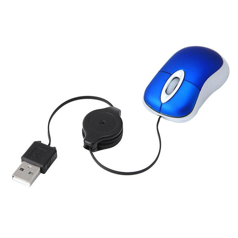 Miniatura: Adorável Mini Wired Bluetooth RGB Mouse Retrátil Cabo USB Ergonômico Office C
