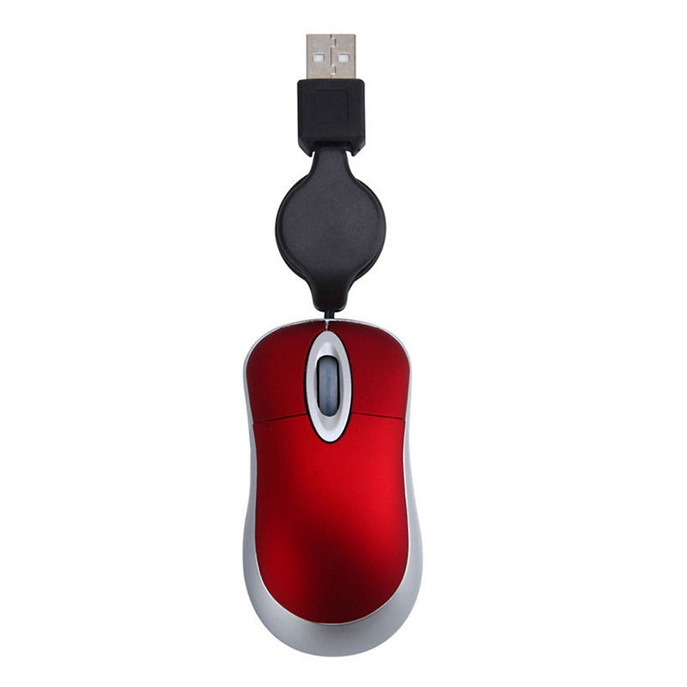 Miniatura: Adorável Mini Wired Bluetooth RGB Mouse Retrátil Cabo USB Ergonômico Office C