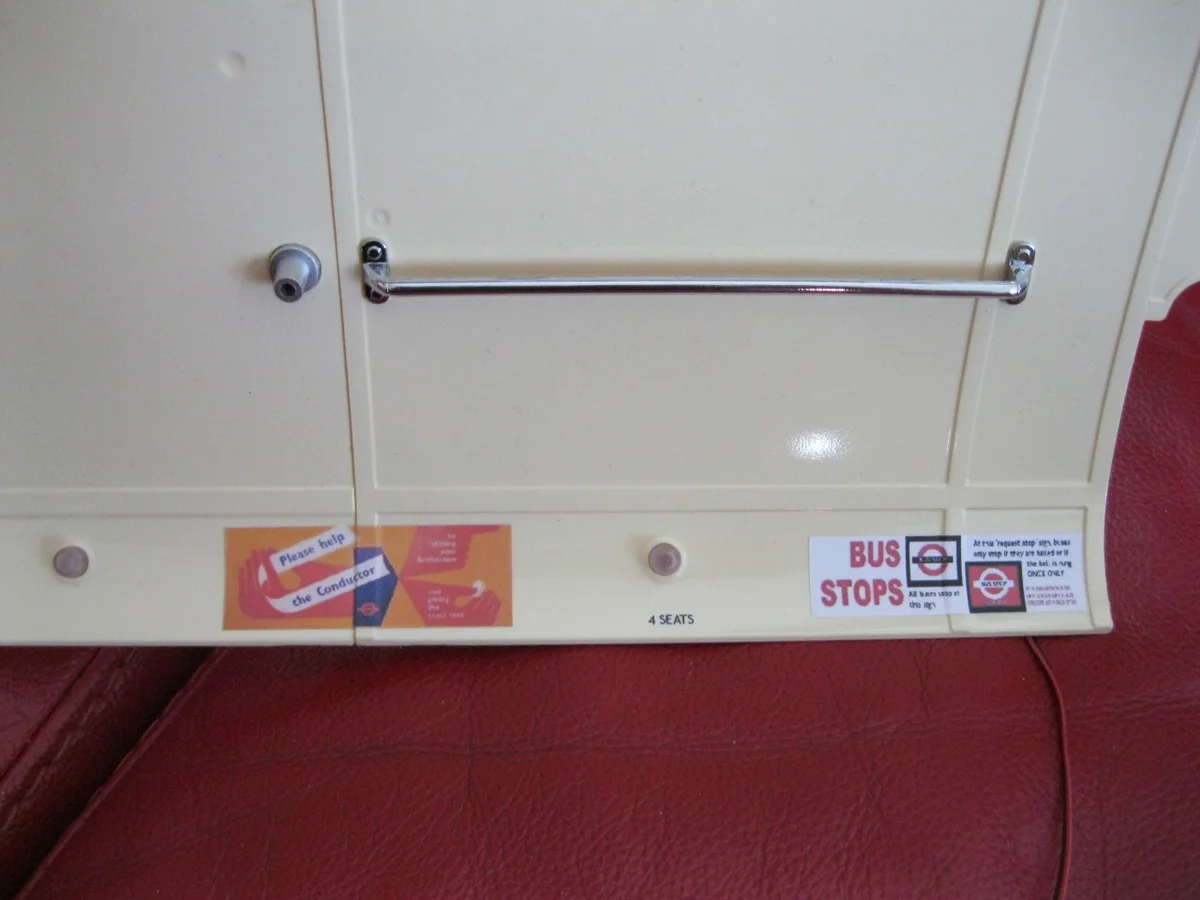 1/12 scale self adhesive INTERIOR adverts for Hachette Routemaster