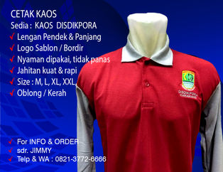 cetak kaos dinas disdikpora