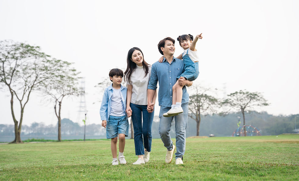 Asian family photo walking together in the park.jpg