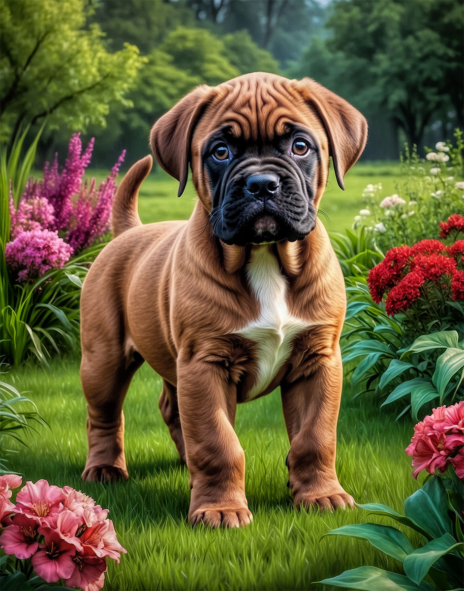 Thumbnail: Bull Mastiff Puppy Portrait Painting