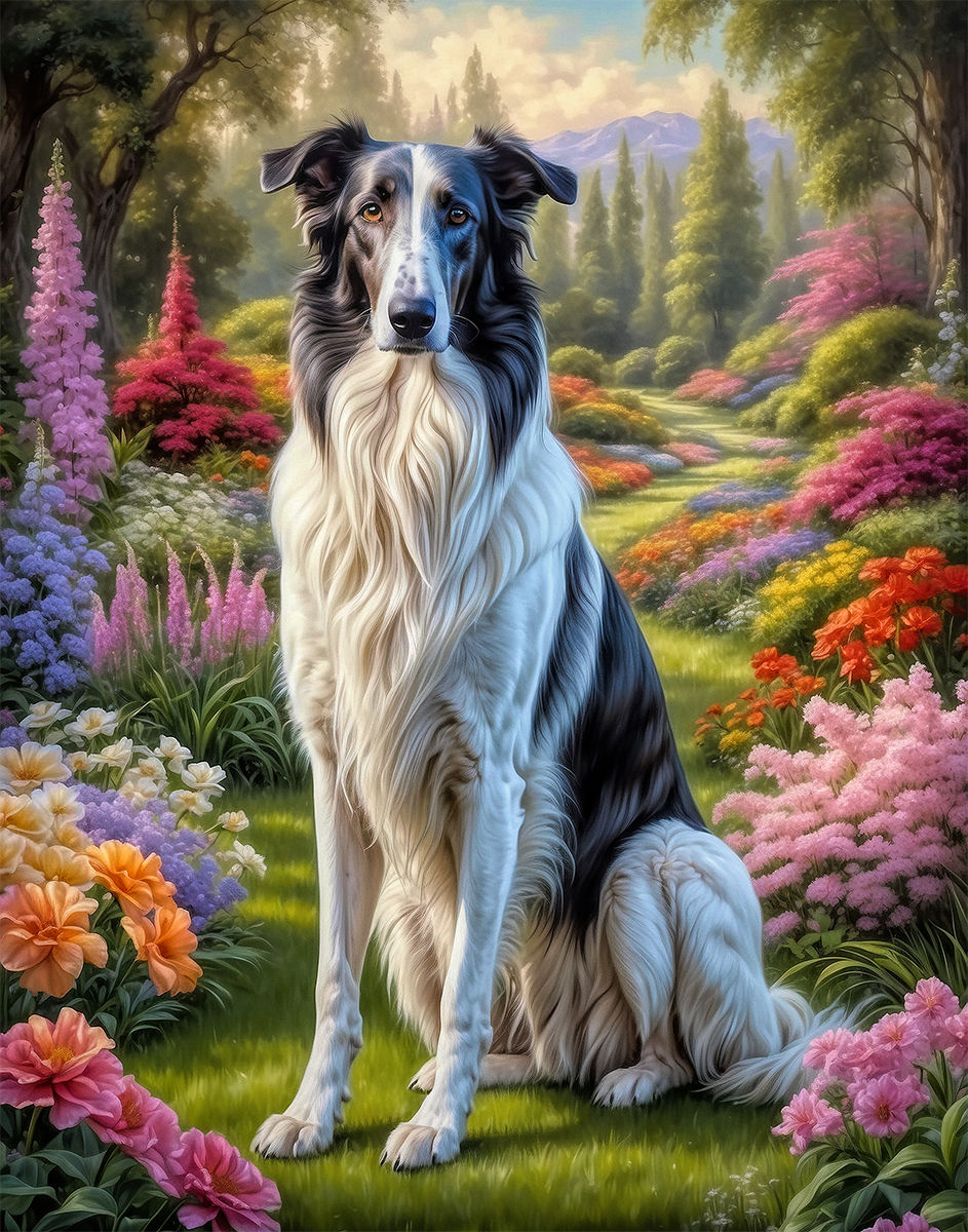 Thumbnail: Borzoi Dog Portrait Painting