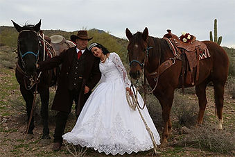Western Wedding Before Photo With Horses