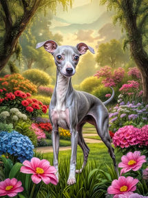 Italian Greyhound Puppy Portrait Paintings
