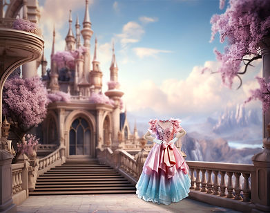Castle Princess Child Fairytale Costume Portrait Painting