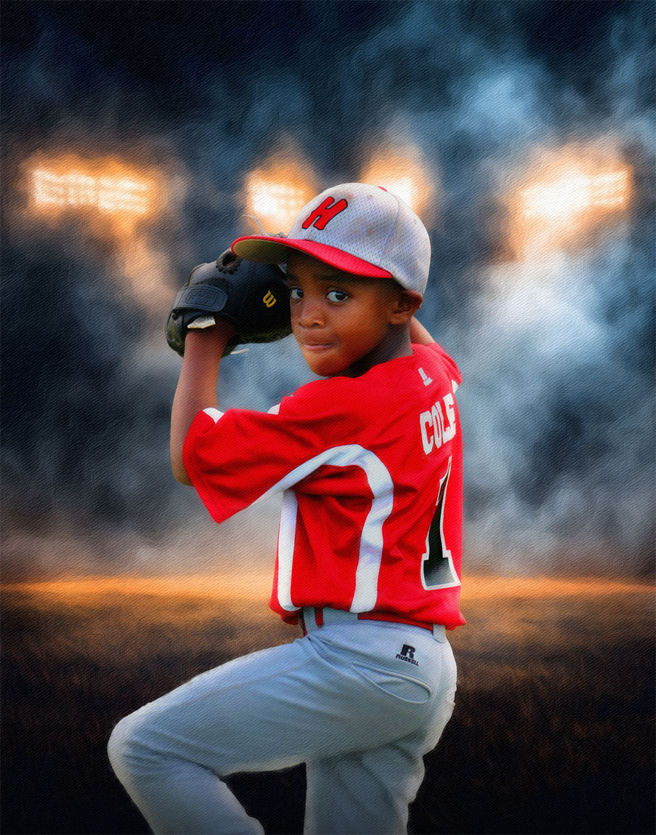 Thumbnail: Baseball Customized Photo Paintings on Canvas