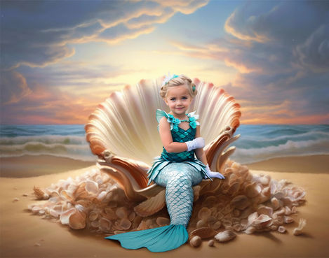 Child Mermaid Customized Photo Paintings