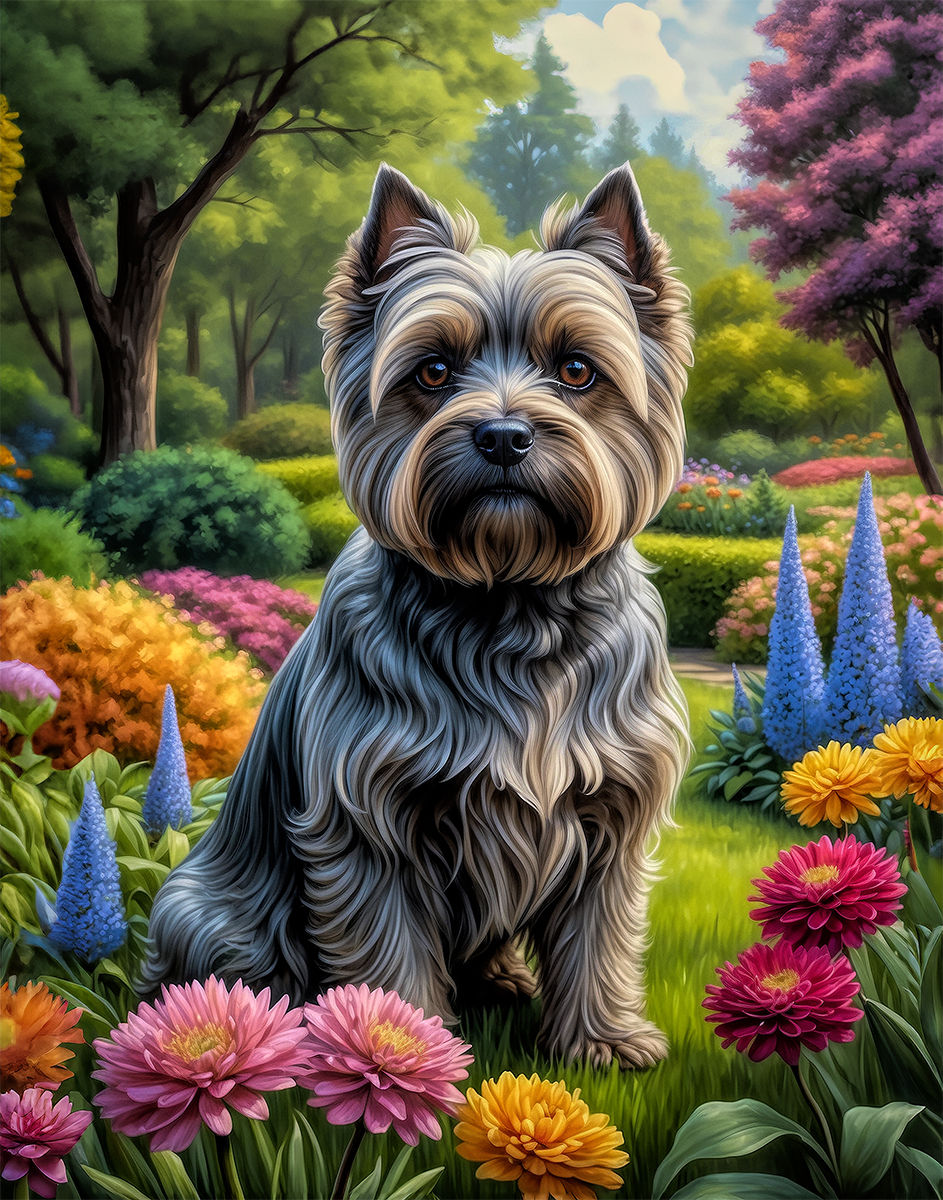 Thumbnail: Cairn Terrier Dog and Puppy Portrait Art