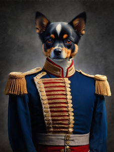 Sir Edmund Vintage Military Costume Custom Dog Portrait Painting