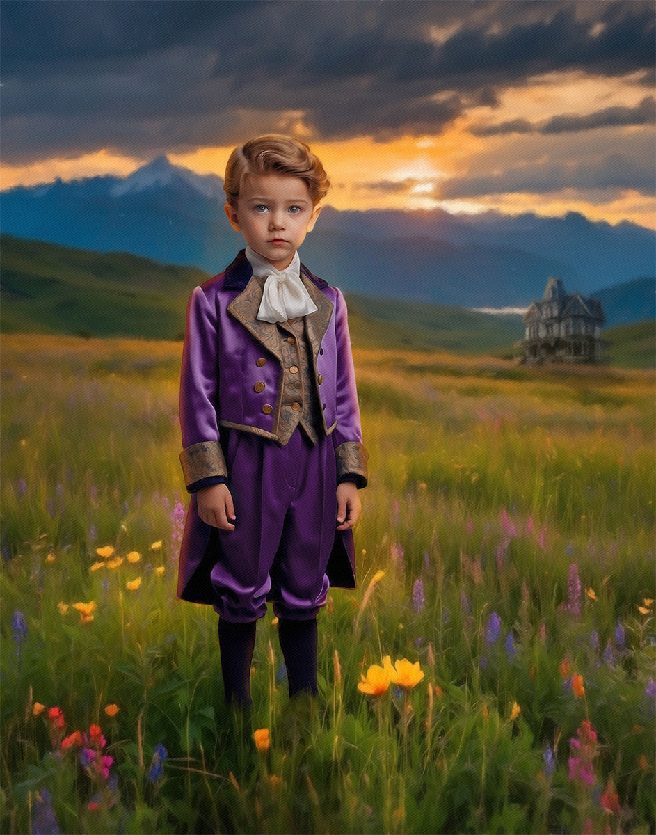 Thumbnail: Wildflowers Victorian Custom Child Portrait Paintings
