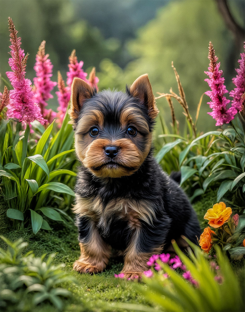 Thumbnail: Norwich Terrier Puppy Portrait Paintings 15
