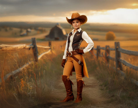 Cowgirl Costume Girl Child Fairytale Portrait