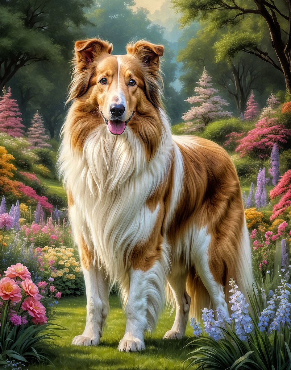 Thumbnail: Collie Dog Portrait Painting