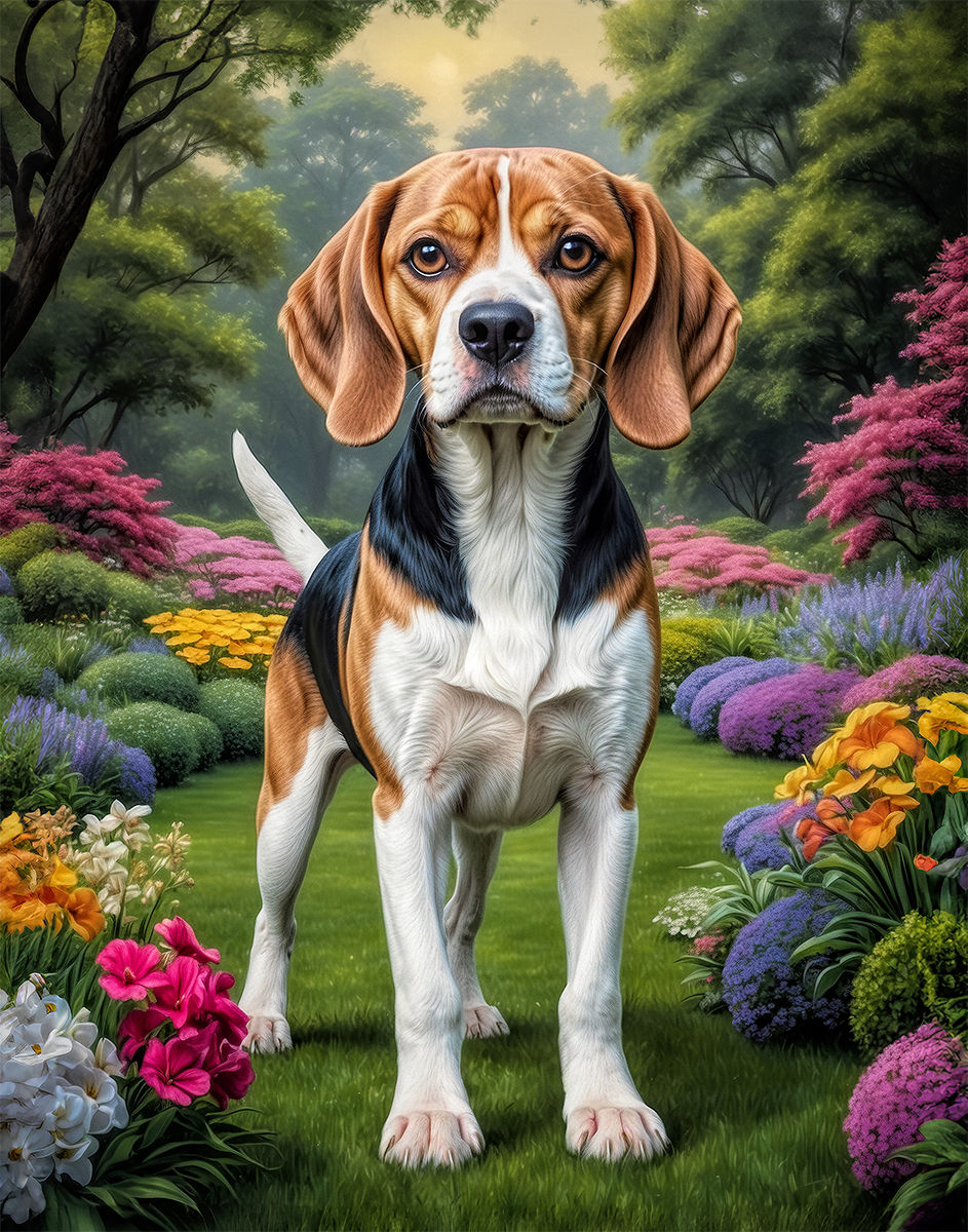 Thumbnail: Beagle Dog Portrait Painting