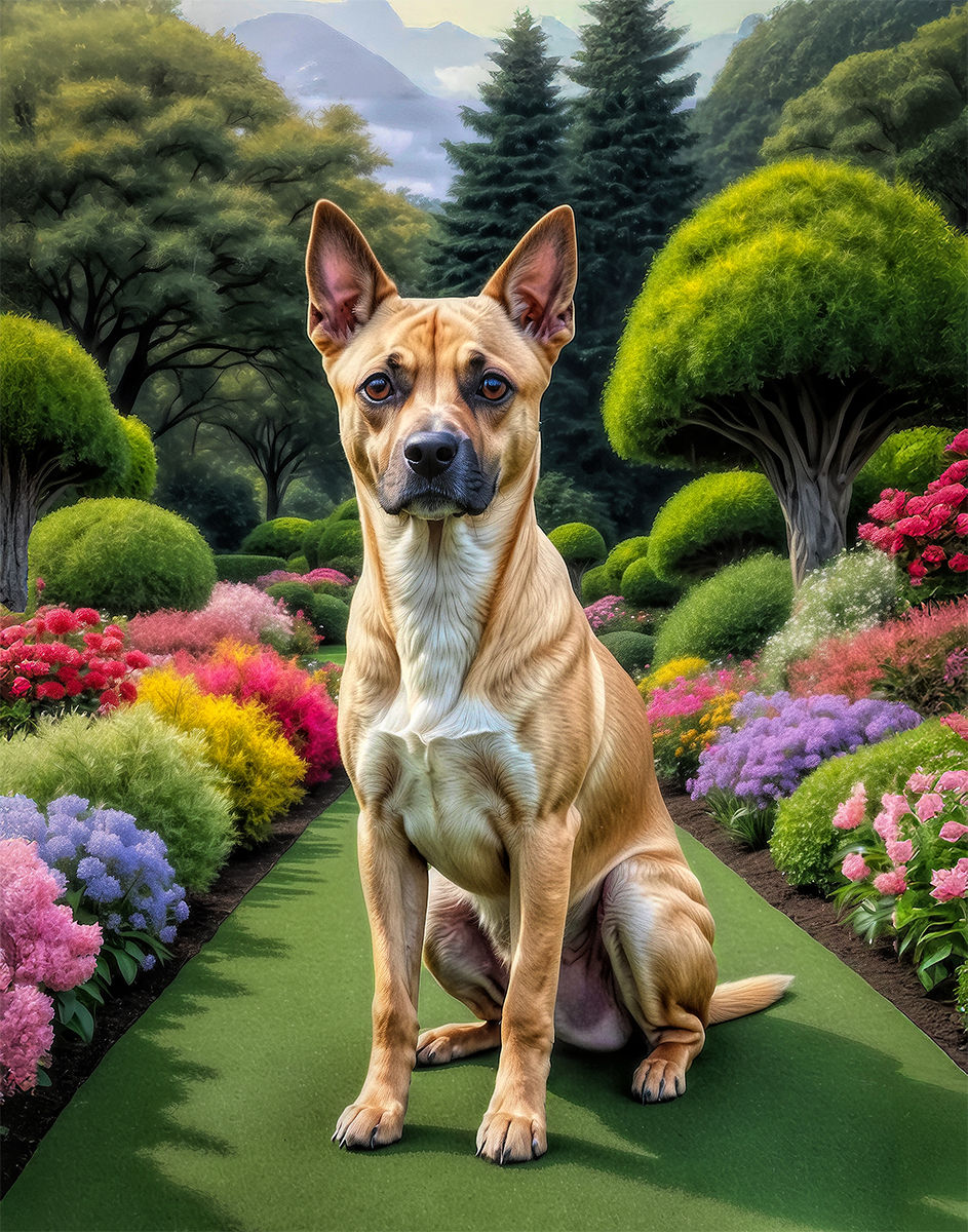 Thumbnail: Brown - White Mixed Breed Dog Portrait Painting