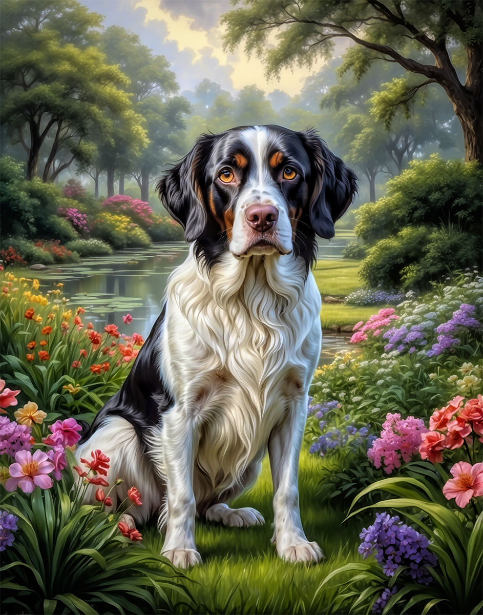 Thumbnail: Brittany Spaniel Dog Portrait Paintings