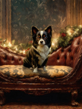 Custom Victorian Salon Pet Portrait Painting