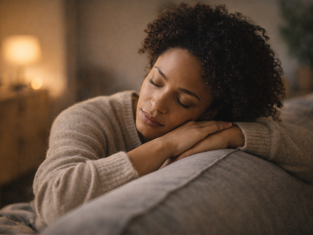 Person resting quietly after emotional endurance, symbolizing strength with care