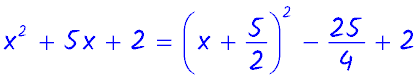 Completing the square method