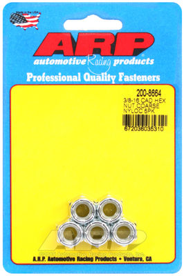 ARP 200-8664 3/8-16 cad coarse nyloc hex nut kit