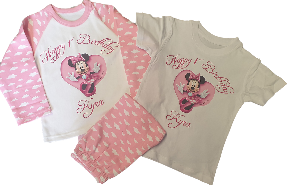 Thumbnail: Girls Birthday Character Pyjama andT shirt Set