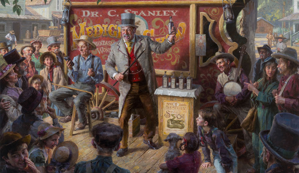 Snake Oil Salesman (Credit: Morgan Weistling)