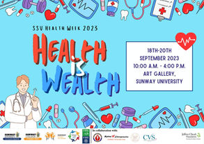 Sunway University Health is Wealth event 双威私立大学健康周活动 18th-20th Sept 2023