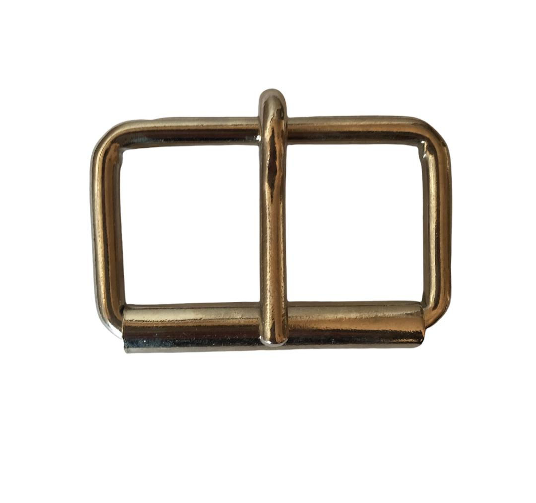 Fibbia rullo con ardiglione tondo 60 mm, filo 6 mm - nichel, 5 pezzi